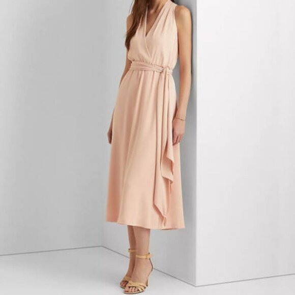 $175 LAUREN Ralph Lauren Georgette Halter‎ Dress size 6 New with tag - Picture 1 of 15